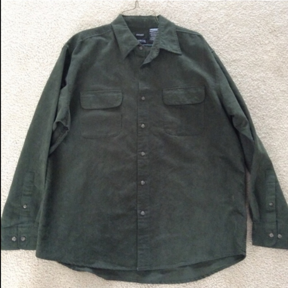Dark green suede shirt large